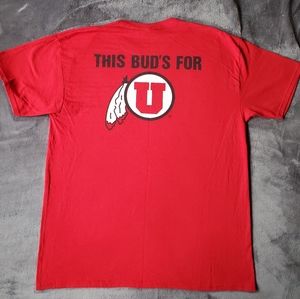 University of Utah x Budweiser "This Buds for U" Tshirt XL Red